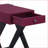 Modern X-Leg Burgundy Coffee Table with Built-in USB Port &amp; Single Drawer Storage