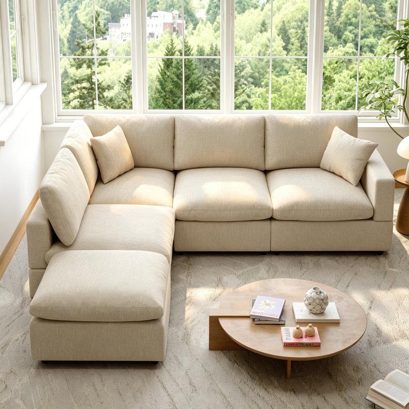 Cloud Couch Modular Sectional Sofa, Deep Seat Convertible Modular Couches For Living Room, Modern Comfy Down Filled Soft Cloud Sectional Sofa