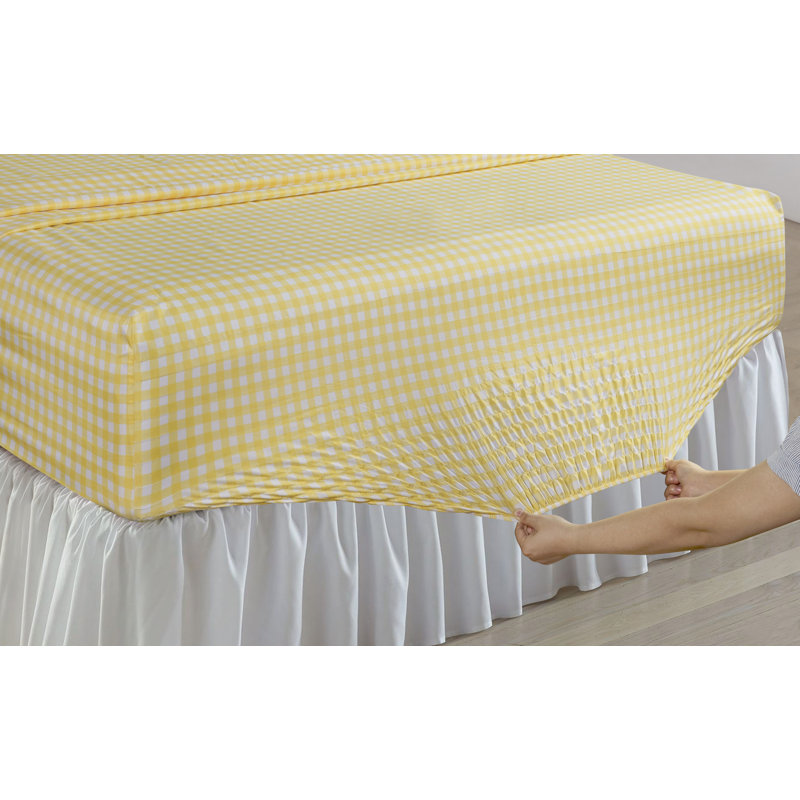 Ensemble de draps en microfibre anti-froissement, Ensemble de draps pour lit simple avec un drap-hou, Jaune