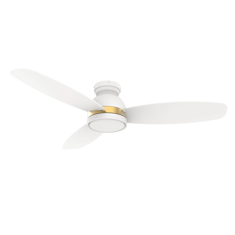 Ventilateur de plafond Smart DC avec lumière DEL, télécommande, encastré, Blanc, 48"