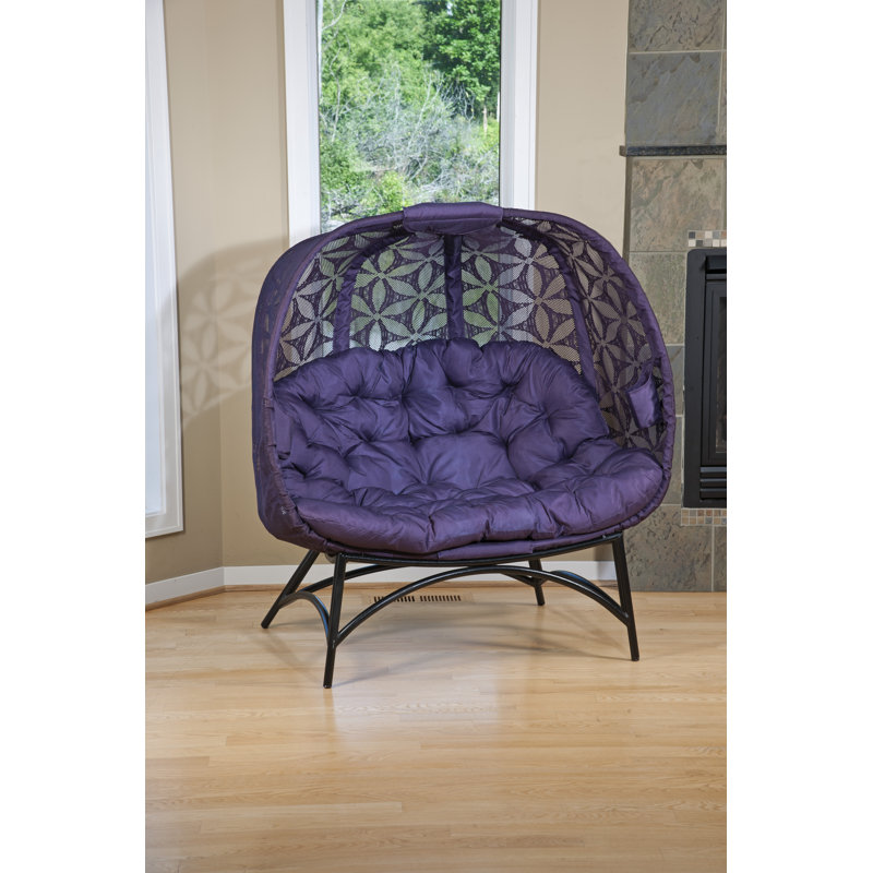 Causeuse d'extérieur avec coussins 50 po Fidelis, Mauve