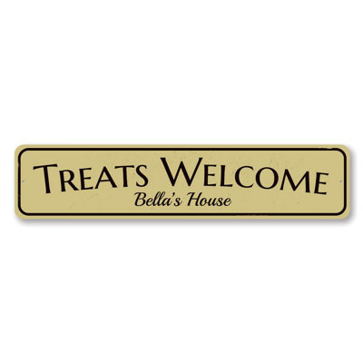 Plaque en aluminium Treats Welcome