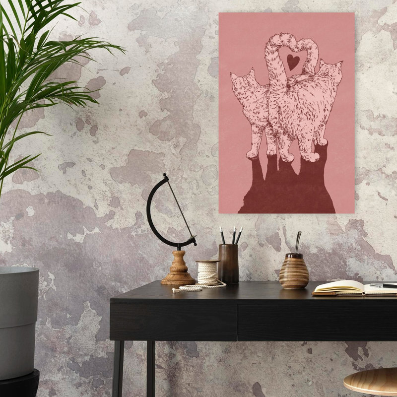 Heart Cats by Katariina Kosunen - Wrapped Canvas Print, 60.96 cm H x 40.64 cm W
