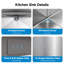 33" L X 22" W Drop In Single Bowl Kitchen Sink With Accesories-112620482