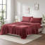 Ensemble de draps en velours 4 pièces, micro peluche bourgogne, format standard-136111551-136111555