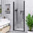 30 In. W X 75 In. H Reversible Pivot Semi-Frameless Shower Door In Matte Black Finish