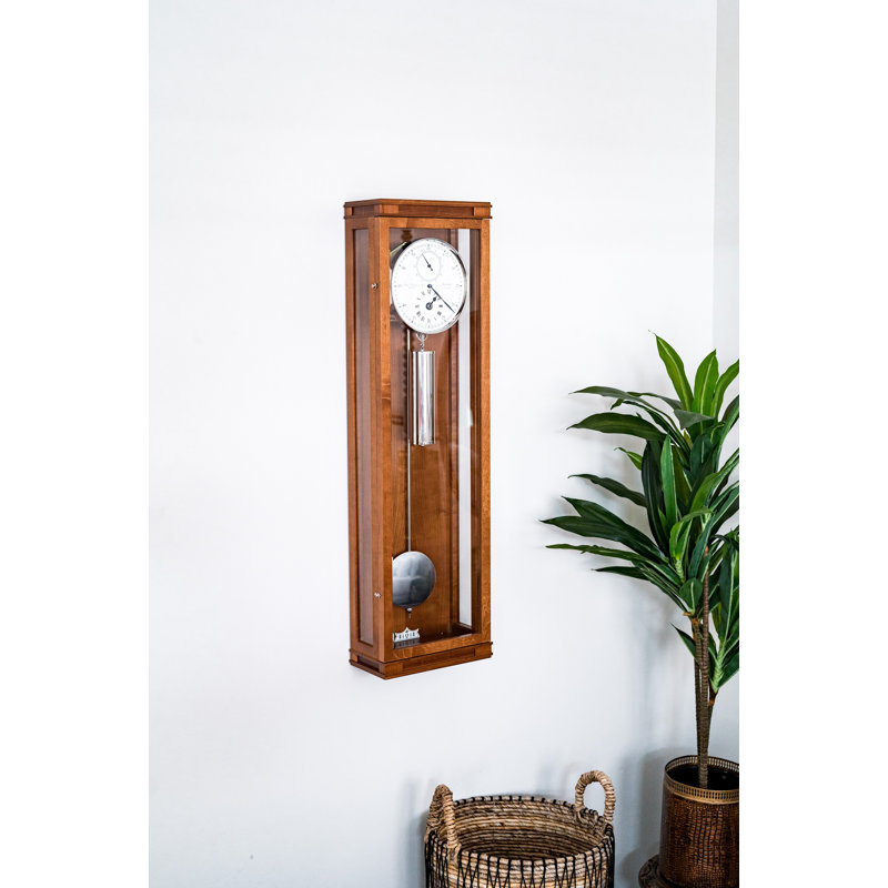 Regulator Wall Clock with a 31 Day Time Only Movement., Light Cherry