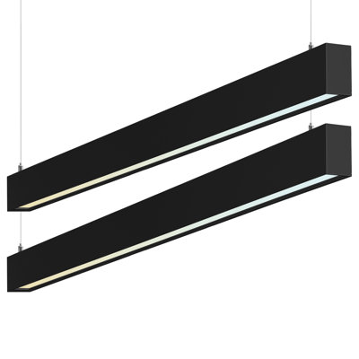 Luminaire linéaire à DEL Luxrit 4FT, sélectionnable 3500K / 4000K / 5000K, 30/40 / 50W, 3450/4600 / 5750LM, à intensité variable, homologué DLC et homologué DLC, paquet de 2 noir