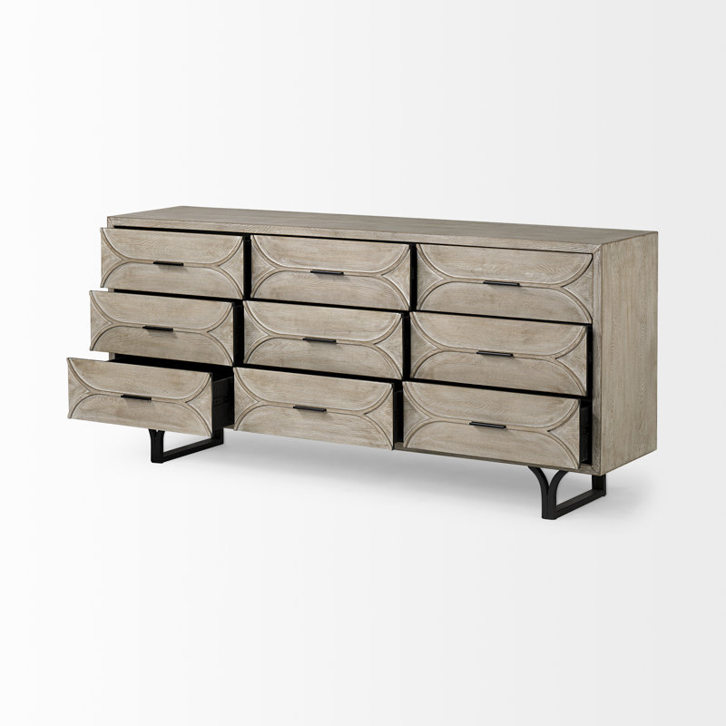 Diane 70.1'' Sideboard, Black/Light Brown
