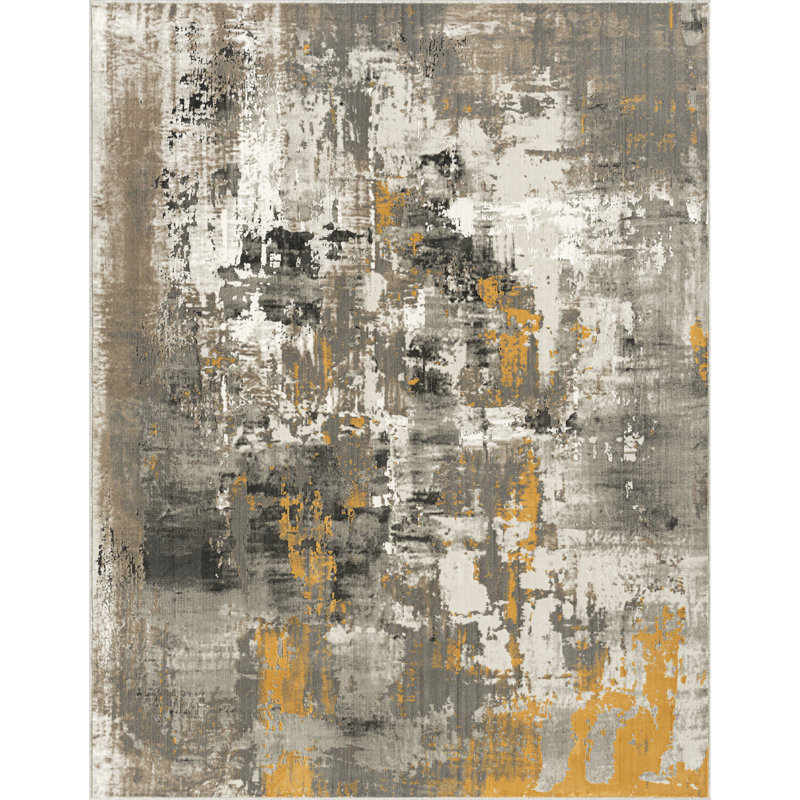 Tapis abstrait Serengeti Brushstroke, Rectangle 11 pi 10 po x 15 pi