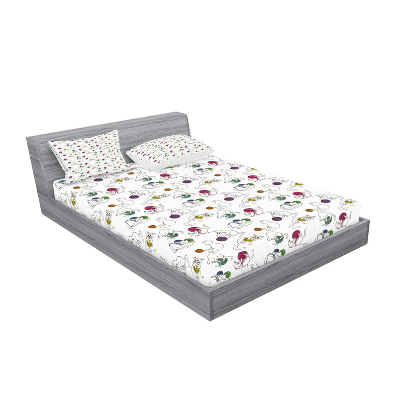 Drap-housse et coussin décoratif Ambesonne, Queen Fitted Sheet Set + 4 Pillow Cases