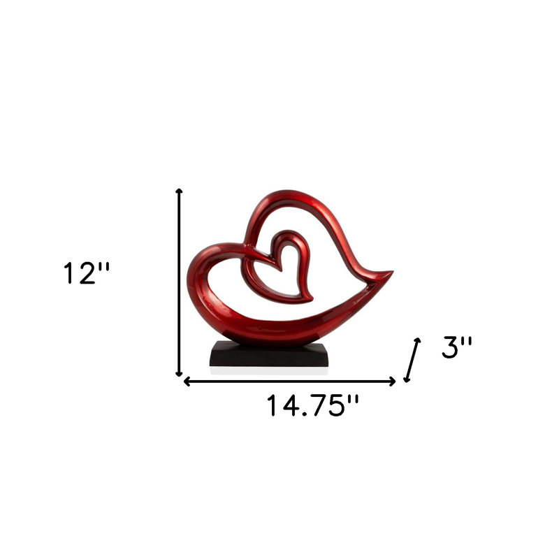 Sculpture de table 12 po en aluminium rouge