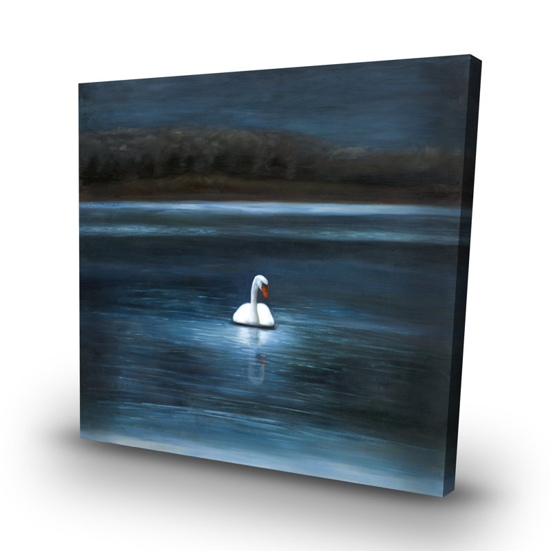 Beautiful swan - 32"x32" art on canvas