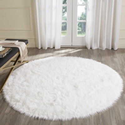 Solid Colour Faux Fur Area Rug