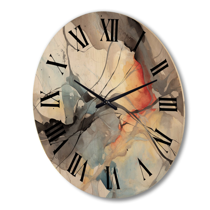 Horloge murale en bois massif Whitbourne, Très grand