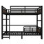 Lit superposé double au-dessus d'un lit double en métal avec conversion Loft - séparable en lit mezzanine et lit simple, garde-corps surélevé-819039832-819039830