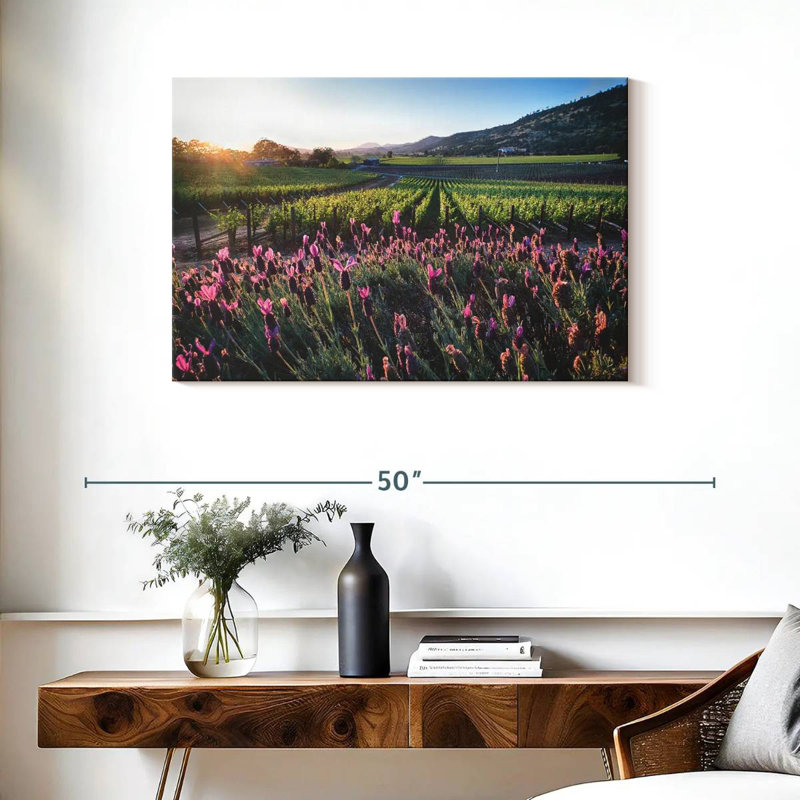Alvord Napa Valley, vignes et fleurs, H 24 po x l 36 po