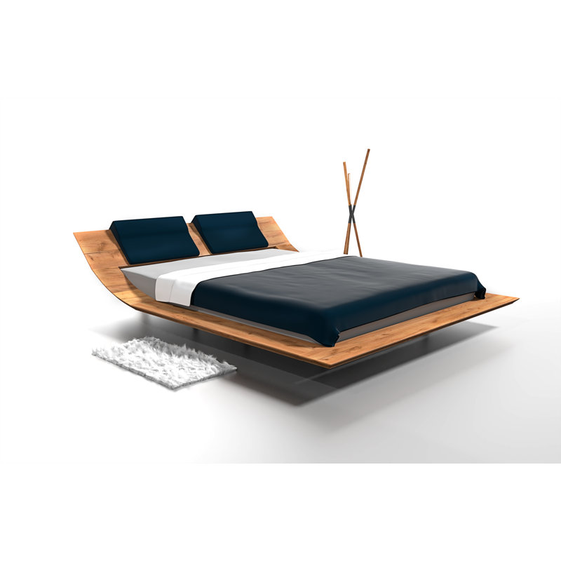 Bed LEBRON Solid Wood, European Kingsize (160 x 200cm), Ash Brown