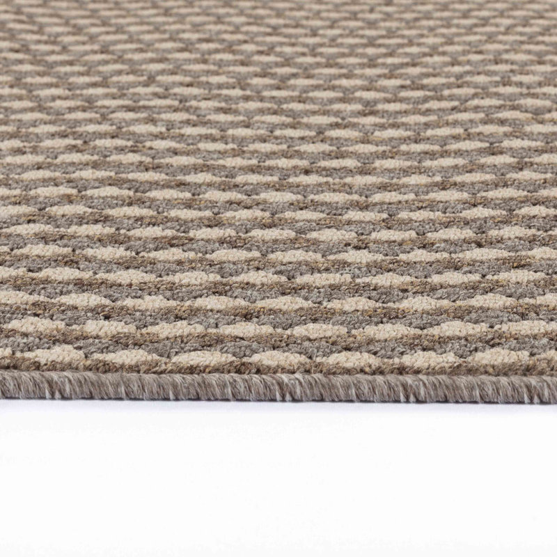 Ridhaan Non-Slip Striped Doormat, Rectangle 120W x 180L cm, Beige