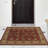 Ottohome Non-Slip Traditional Area Rug For Living Room, Hallway, Entryway Rug, Dark Red-2039243889