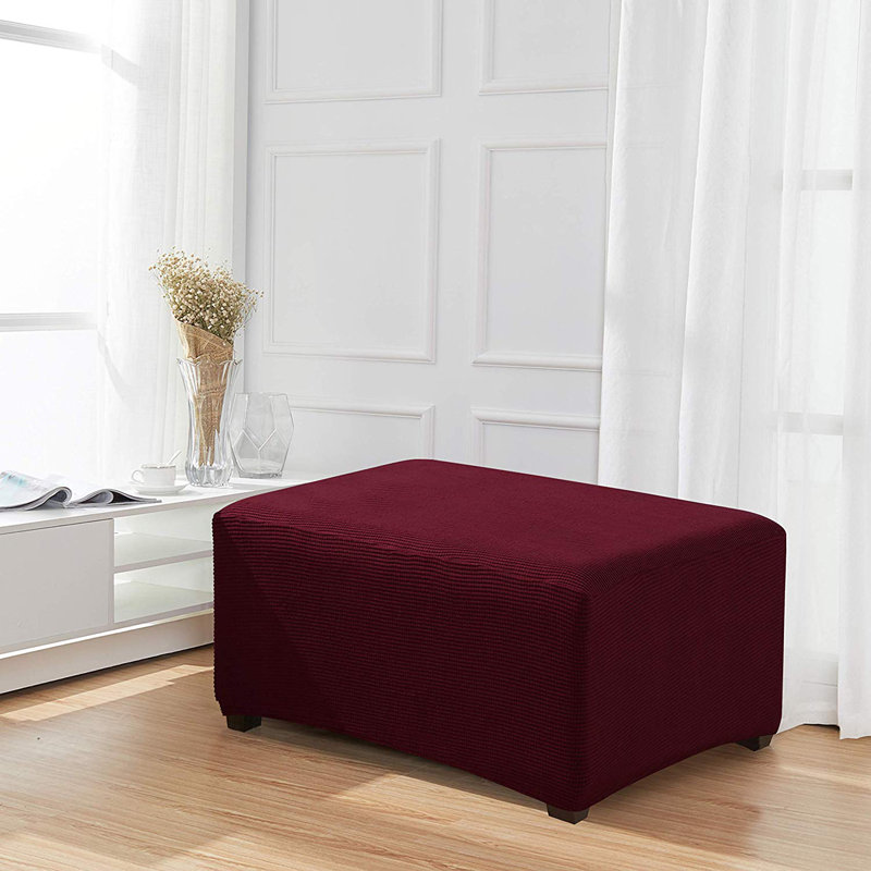 Housse pour repose-pieds Zuniga, Mélange de polyester vin