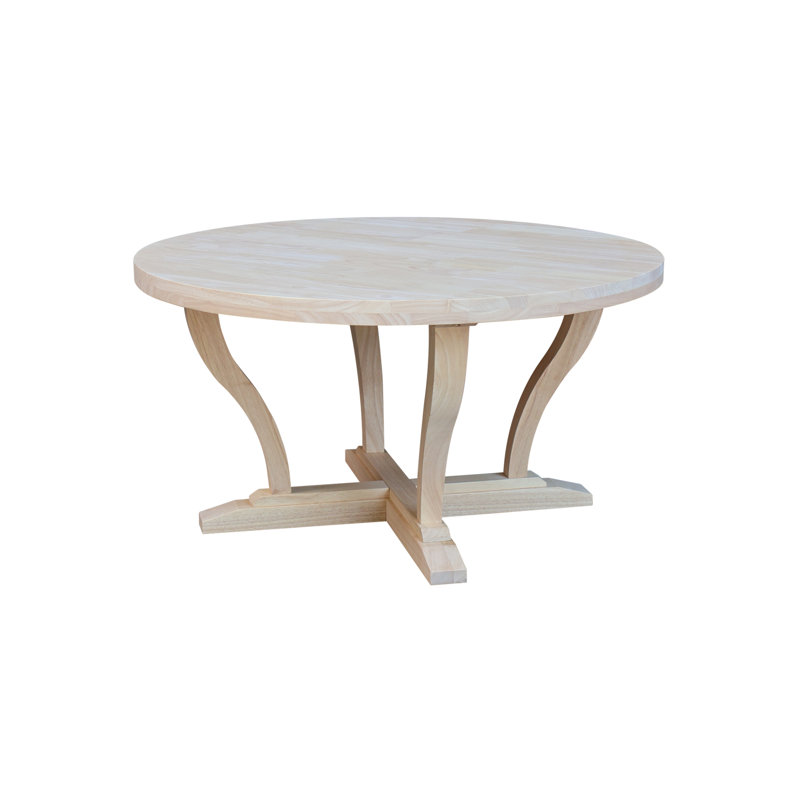Ahlyvia Pedestal Coffee Table, Unfinished Top/Unfinished Base