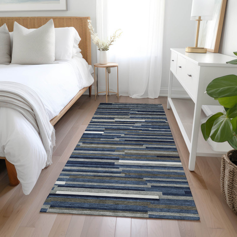 Malek Indoor/Outdoor Area Rug with Non-Slip Backing, Runner 2'3" x 7'6"