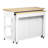 47.2" Kitchen Island With 13.8" Back Extendable Table, Rubber Wood Veneer, Internal Storage, Power Provision Supply-269588350