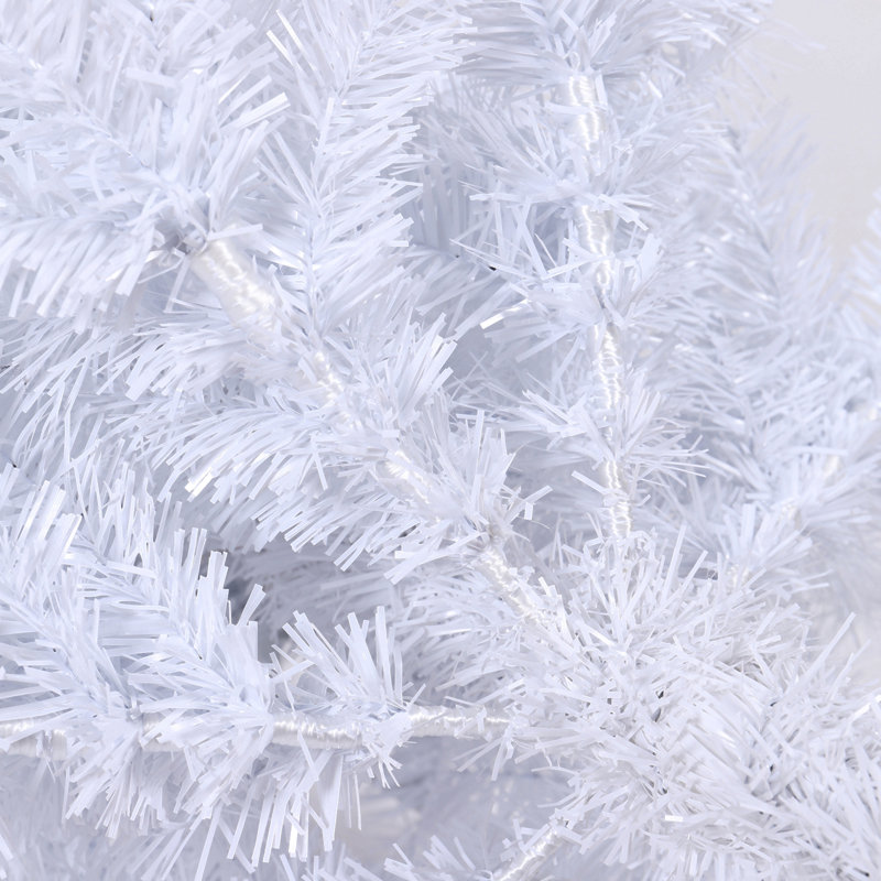 Arbre de Noël artificiel mince 7,5 pi avec base en métal pliable