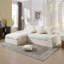 Canapé modulaire convertible convertible en tissu, crème