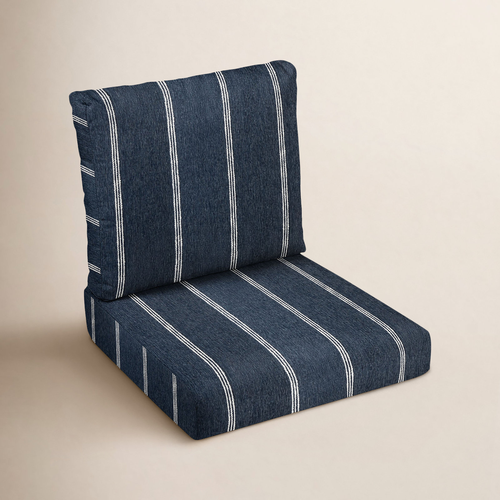 Sunbrella Outdoor Striped Lounge Cushion, Blue