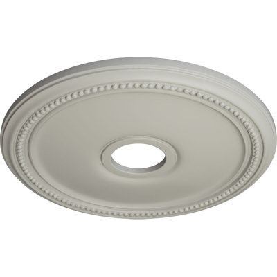 Endurathane Diane Ceiling Medallion, 18"OD x 3 5/8"ID x 1 1/8"P (Fits Canopies up to 5 3/8"), Hand-Painted Pot of Cream Finish