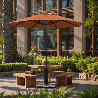 Parasol en aluminium noir 9 pi