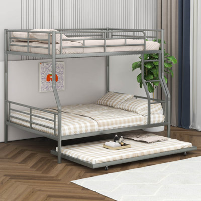 Aloah Full XL Over Queen Metal Bunk Bed with Trundle