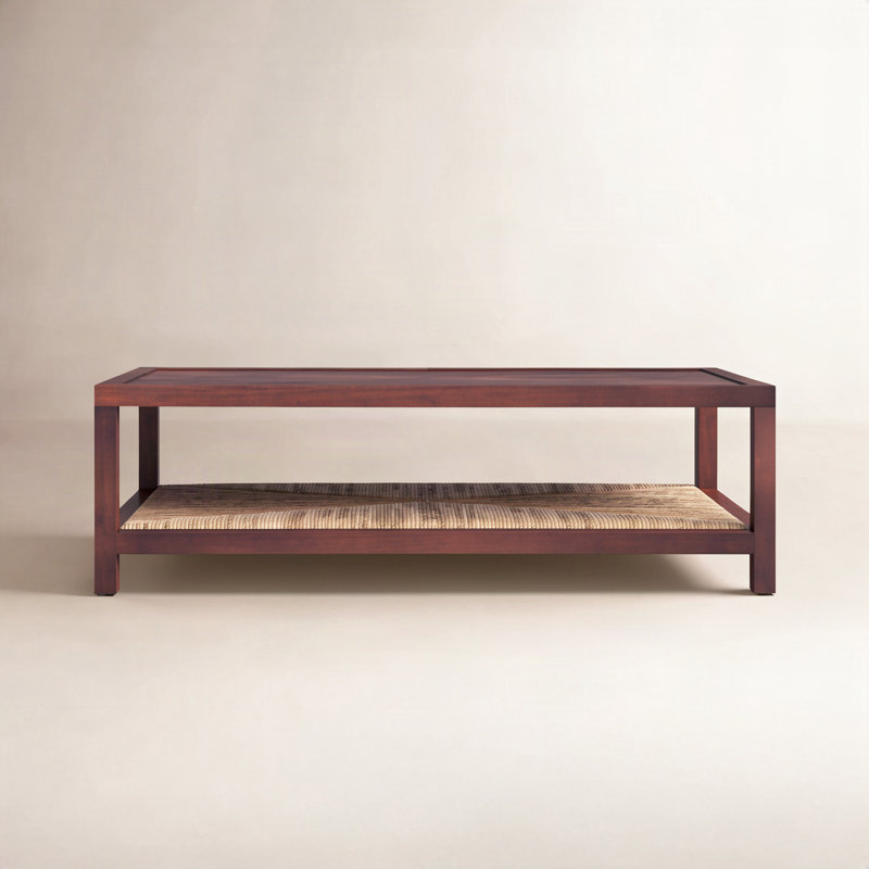 Leon 50" Mahogany Coffee Table, Antique Frost White