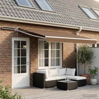 VidaXL 300cm W x 200cm D Polyester Cover Retractable Patio Awning