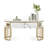 Malyk 51'' Sofa Table,Faux Marble Top Console Table with Gold Metal Frame and Storage Drawers
