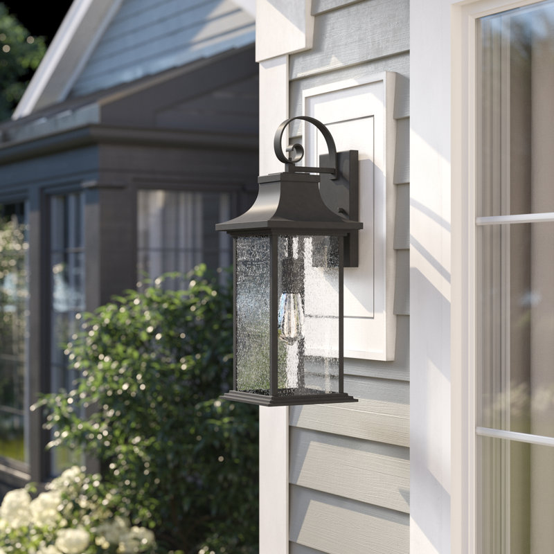 Hampshire Black Outdoor Wall Lantern, 22.75 " H x 8.5" W x 9.25" D