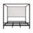 Modern Canopy Bed With Tall Velvet Fabric Upholstered Headboard Metal 4-Poster Bed Frame-1989657687-2011839270
