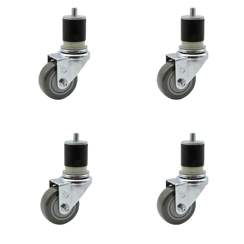 Polyurethane Expanding Caster, Gray