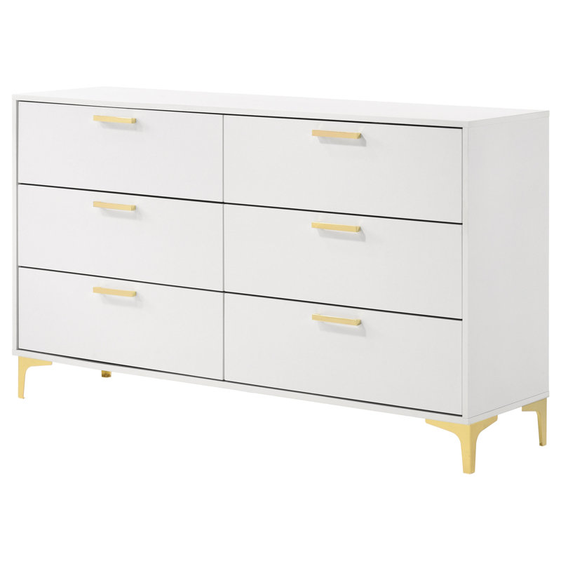 Commode 6 tiroirs Kendall - blanc