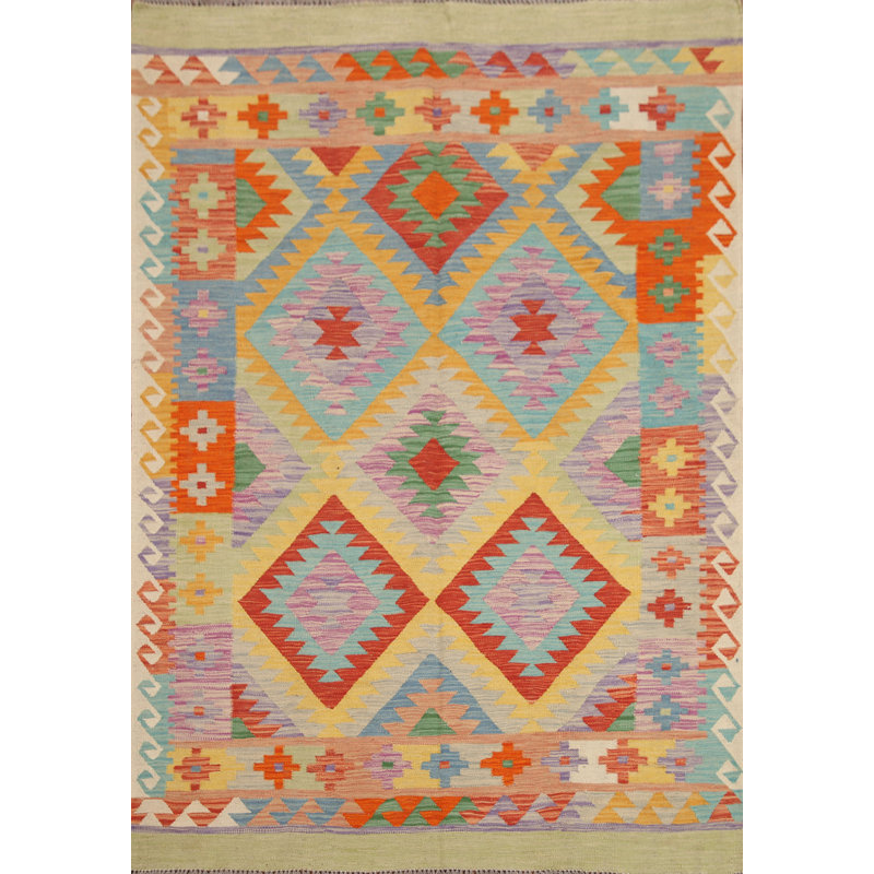 Tapis oriental coloré Kilim 5 x 7
