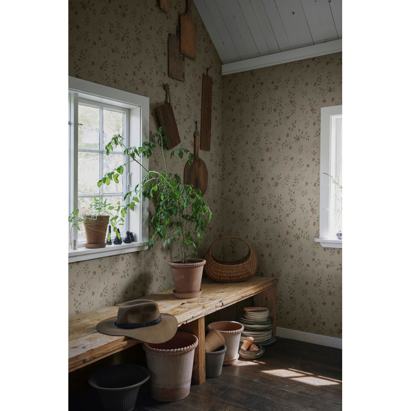 Kolonin Floral Wallpaper Roll, Ginseng