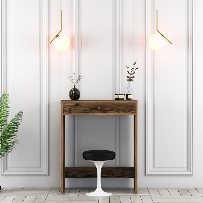 Modern Make-Up Table, 27.6 x 15.7 x 33.4 inches | 100% Melamine Coated Particle Board, Thickness: 0.7 inches | Stylish Design for Beauty Routine, Elegant & Functional for Any Space