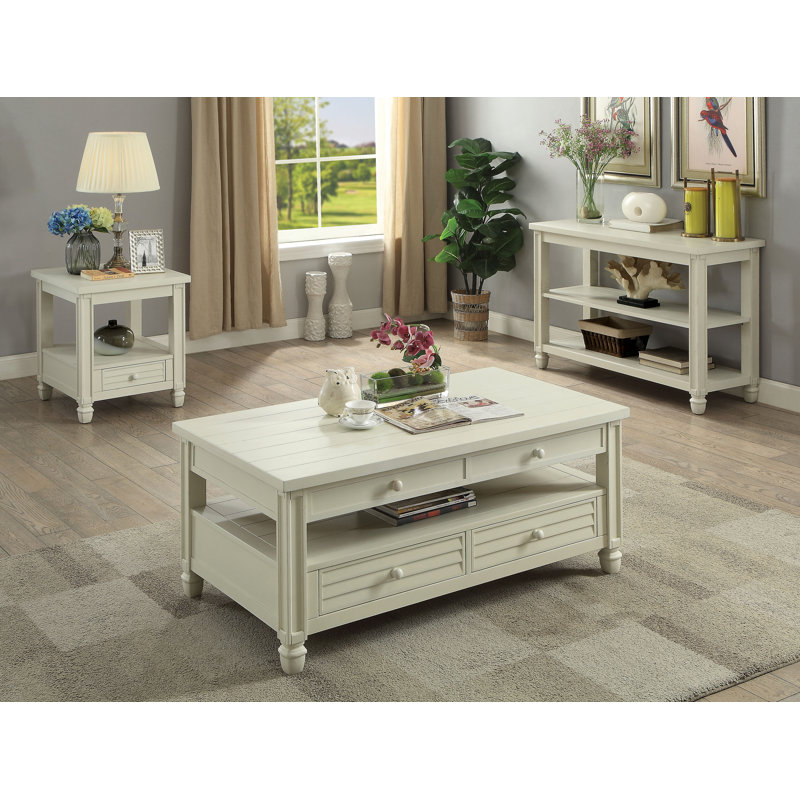 Table de bout avec rangement Massimo, Blanc