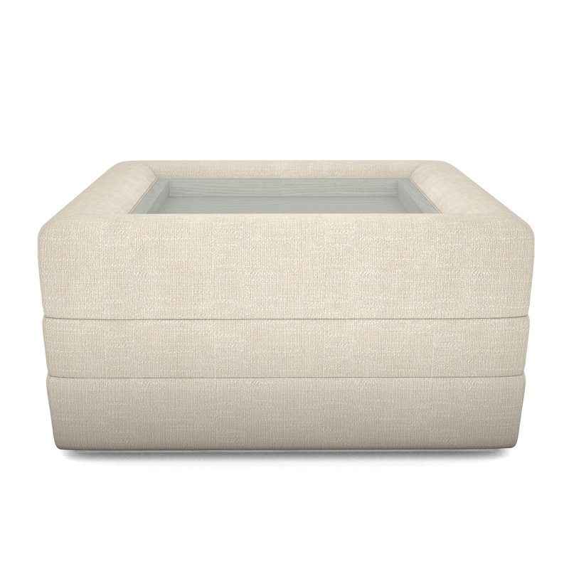 Boyden Ottoman with Wood Tray, Tommy Flax, Casa Blanca