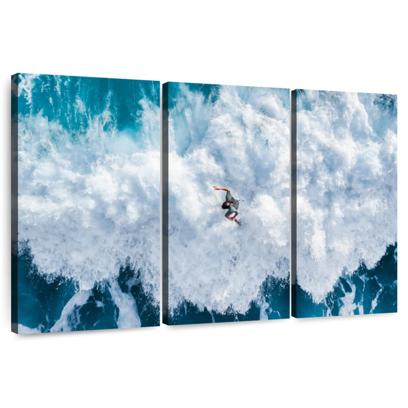 Senne Surfer On Wave Crest, H 48 po x l 74 po