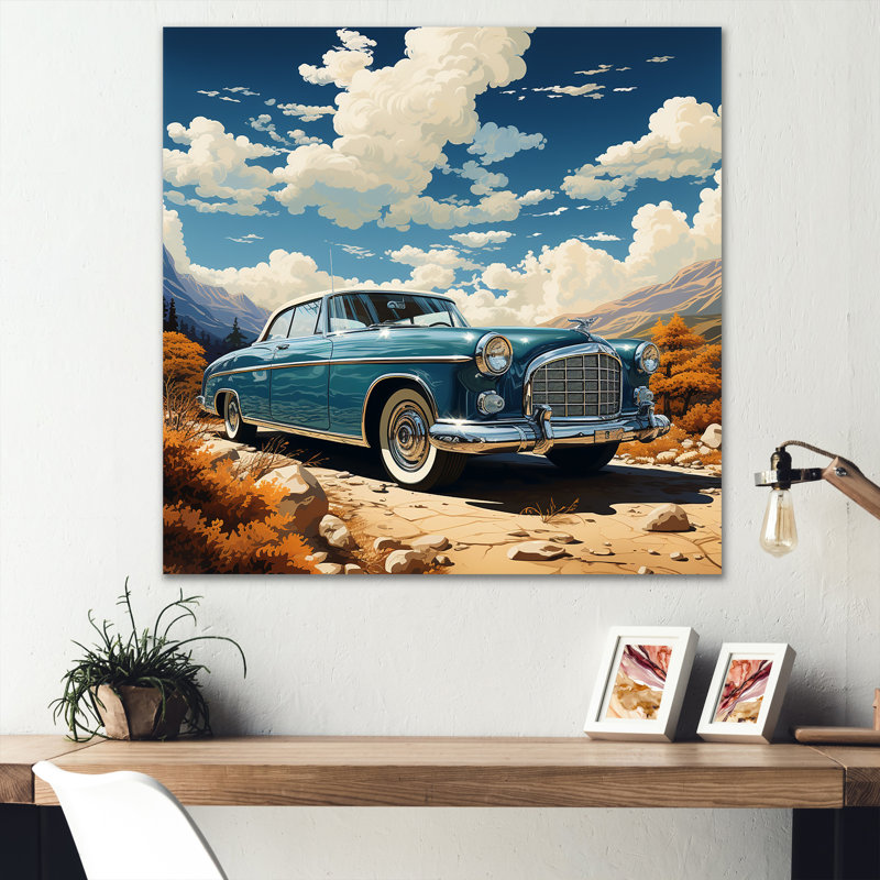Une voiture rétro sur toile, Toile tendue, 16" H x 16" W