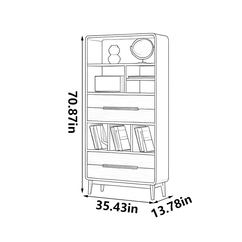High quality walnut bookcase