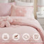 Ensemble d'édredon 4 pièces en chenille capitonnée réversible à motif floral / grand avec coussin décoratif rose, 4 pièces